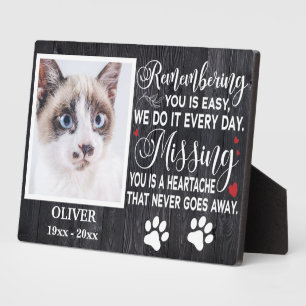 Plaque Photo Citation mémorial personnalisée pour chat en souve