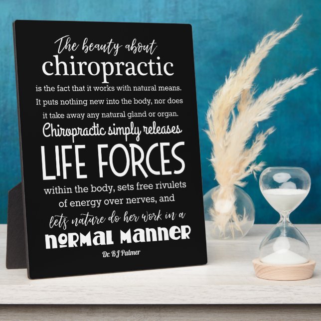Plaque Photo Citation Palmer - La beauté de la chiropratique (Côté)