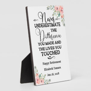 Plaque Photo Citation personnelle de Happy Retirement pour elle