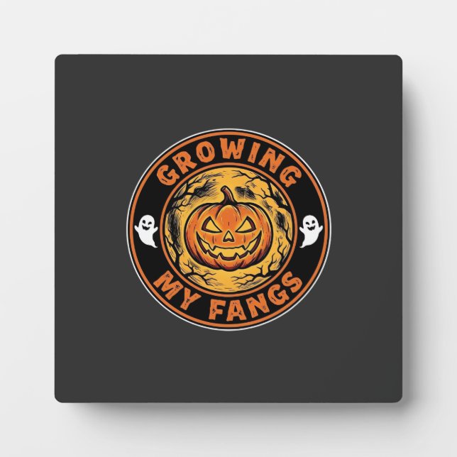 Plaque Photo Citrouille d'Halloween aux crocs grandissants Desi (Devant)
