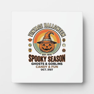 Plaque Photo Citrouille d'Halloween Chapeau de Sorcière Drôle V