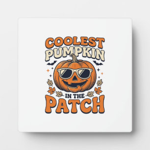 Plaque Photo Citrouille la plus cool du patch Halloween vintage
