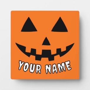 Plaque Photo Citrouille orange personnalisé Halloween Votre Nom