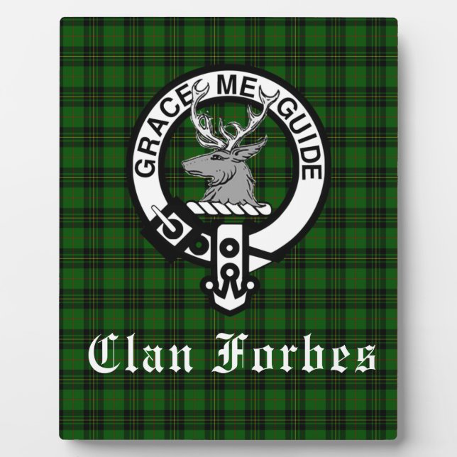 Plaque Photo Clan Forbes Tartan et Insigne de crête (Devant)