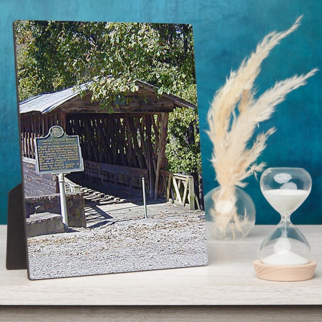 Plaque Photo Clarkson Pont couvert Alabama (Côté)