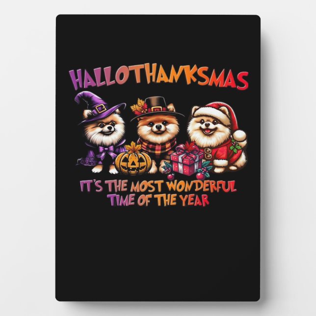 Plaque Photo Classi de Noël d'Halloween de Poméranie (Devant)