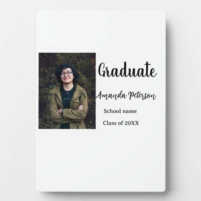 Plaque Photo Classic graduation ajouter photo nom classe année  (Devant)