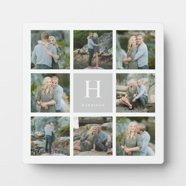 Plaque Photo Classic Monogramme Collage (Devant)
