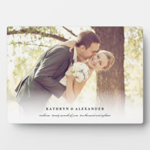 Plaque Photo Classic Simple White Gradient Wedding Photo Easel