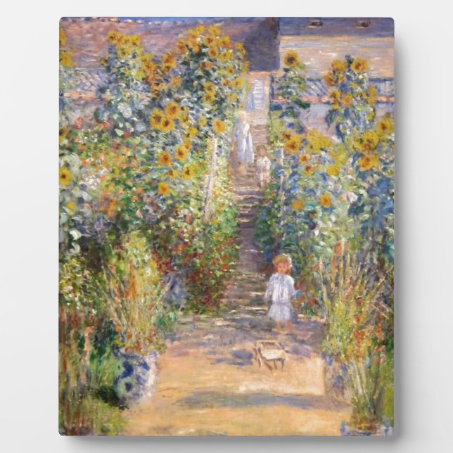 Plaque Photo Claude Monet le jardin de l'artiste chez Vétheuil, (Devant)