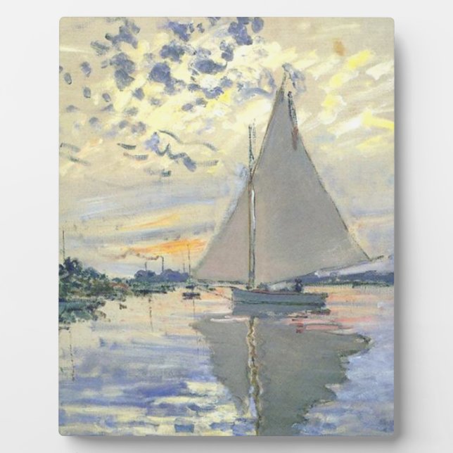 Plaque Photo Claude Monet - Voilier Au Petit Gennevilliers (Devant)