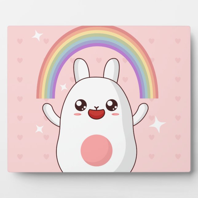 Plaque Photo Clipart arc-en-ciel de Kawaii (Devant)