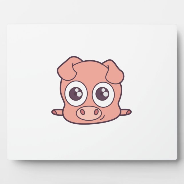 Plaque Photo Clipart mignon de porc (Devant)