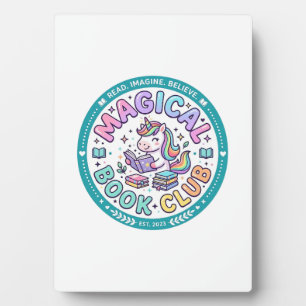 Plaque Photo Club de lecture magique licorne T-shirt drôle Grap