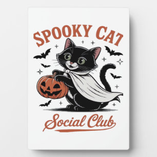 Plaque Photo Club Social PNG de Chat Effrayant - T-shirt Classi