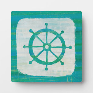 Plaque Photo Coastal Aqua Steering