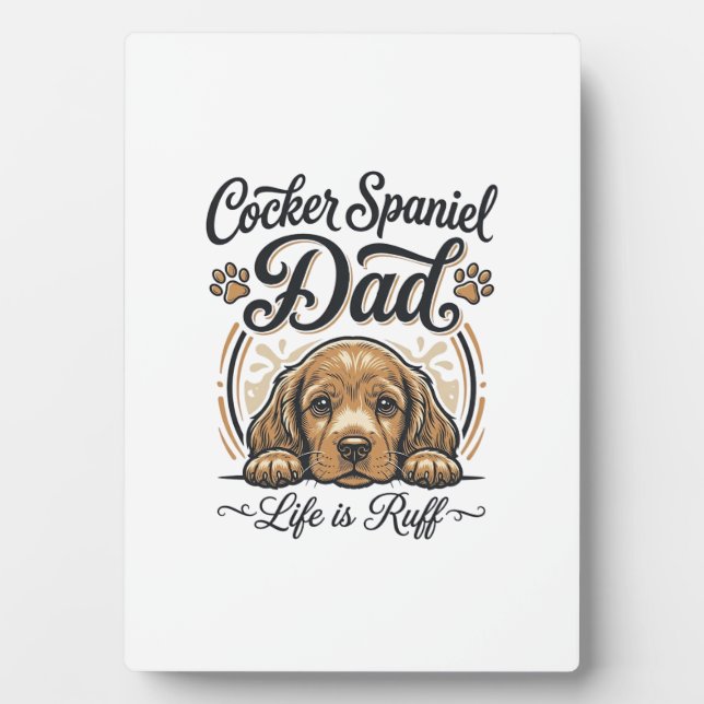 Plaque Photo Cocker Spaniel Dad Life Is Ruff Vintage Dog Shirt_ (Devant)