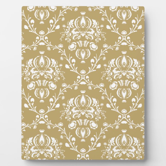 Plaque Photo Cocoa and Cream Damask (Devant)