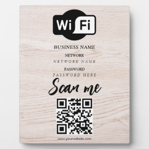 Plaque Photo Code QR de réseau Wifi personnalisé simple Mot de