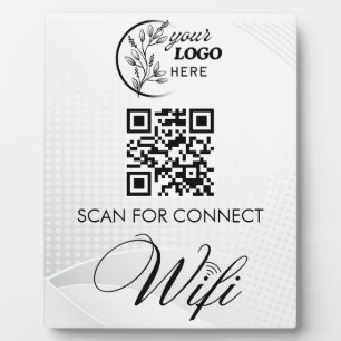 Plaque Photo Code QR de réseau Wifi personnalisé simple mot de