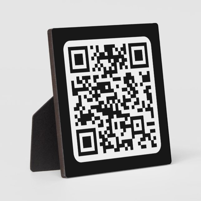 Plaque Photo Code QR moderne modifiable | Blanc noir ou toute c (Recto)