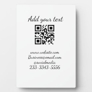 Plaque Photo code QR personnalisé simple ajouter votre nom text
