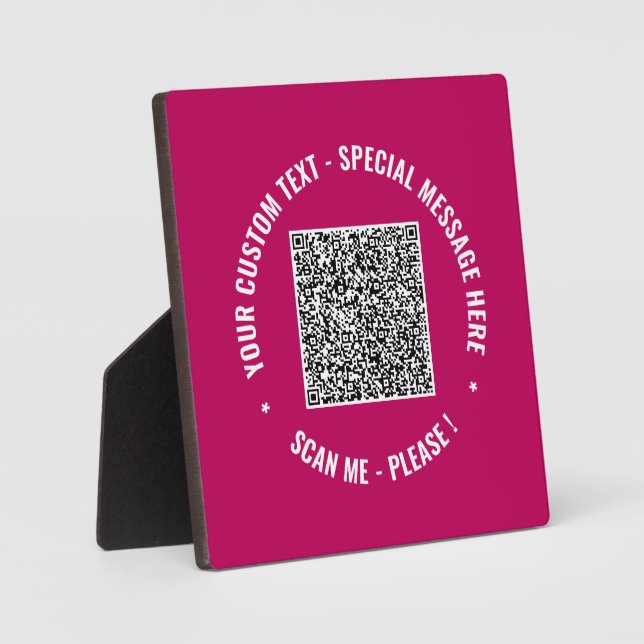Plaque Photo Code QR Texte et couleurs personnalisés Votre cade (Recto)