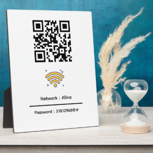 Plaque Photo Code QR Wifi personnalisé   Mot de passe réseau mo