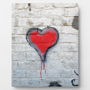 Plaque Photo Coeur de graffiti rouge