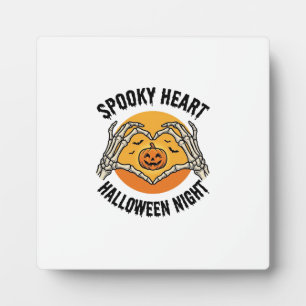 Plaque Photo Cœur de squelette Halloween Conception vintage de