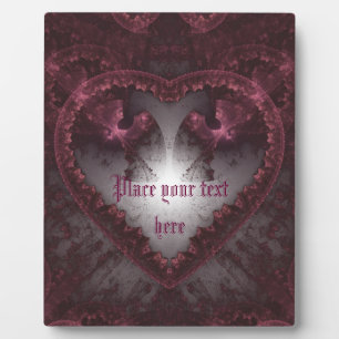 Plaque Photo Coeur gothique pourpre 001