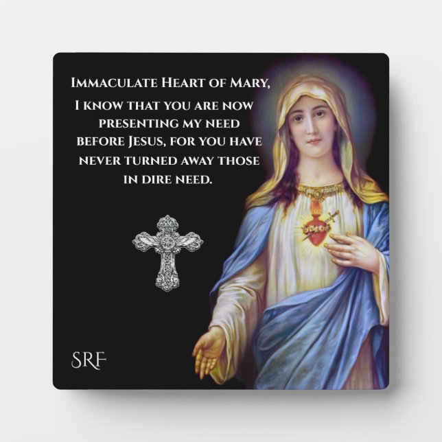 Plaque Photo Coeur immaculé de Marie (Devant)