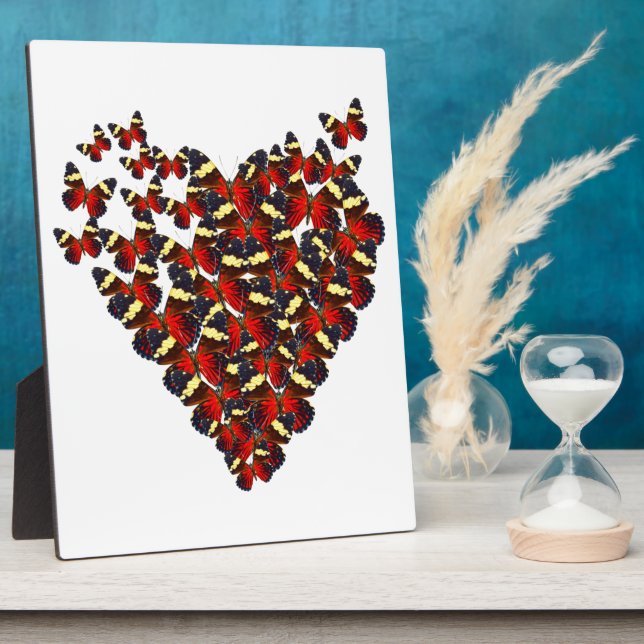 Plaque Photo Coeur papillon (Côté)