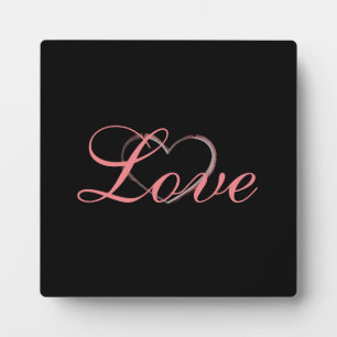 Plaque Photo Coeur tendance Grey Calligraphie Amour Mariage