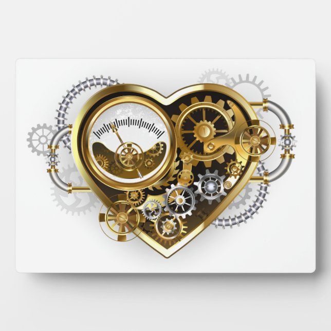 Plaque Photo Coeur vapeur avec un manomètre (Devant)