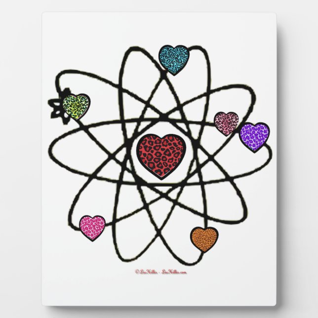 Plaque Photo Coeurs Empreintes de léopard de Valentine atomique (Devant)