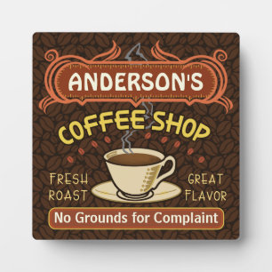 Plaque Photo Coffee shop with Mug Create Your Own Personalized