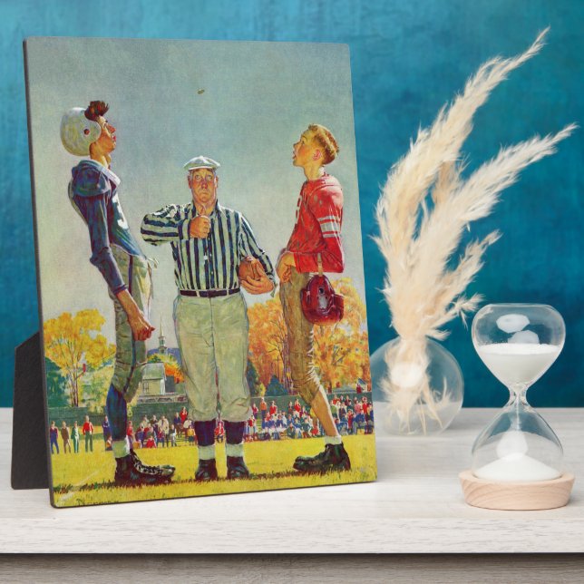 Plaque Photo Coin Toss by Norman Rockwell (Côté)