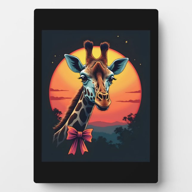 Plaque Photo Col du girafe comme des montagnes russes drôle rét (Devant)