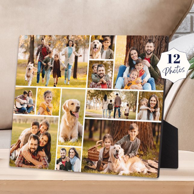 Plaque Photo Collage de 12 Photos Unique Minimaliste Simple (Créateur téléchargé)