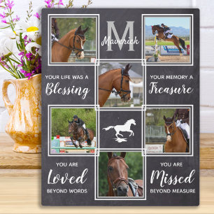 Plaque Photo Collage de photos commémoratives de chevaux