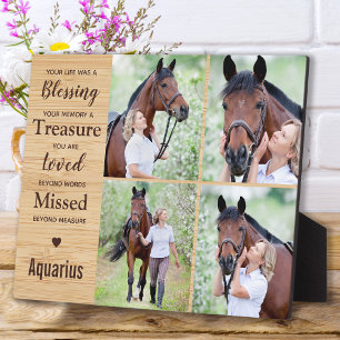 Plaque Photo Collage de photos commémoratives de chevaux