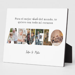 Plaque Photo Collage de photos de Abuelo espagnol pour la fête 