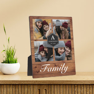 Plaque Photo Collage de photos de famille en bois de grange rus