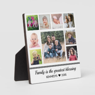 Plaque Photo Collage de photos de famille moderne 9 Citation No