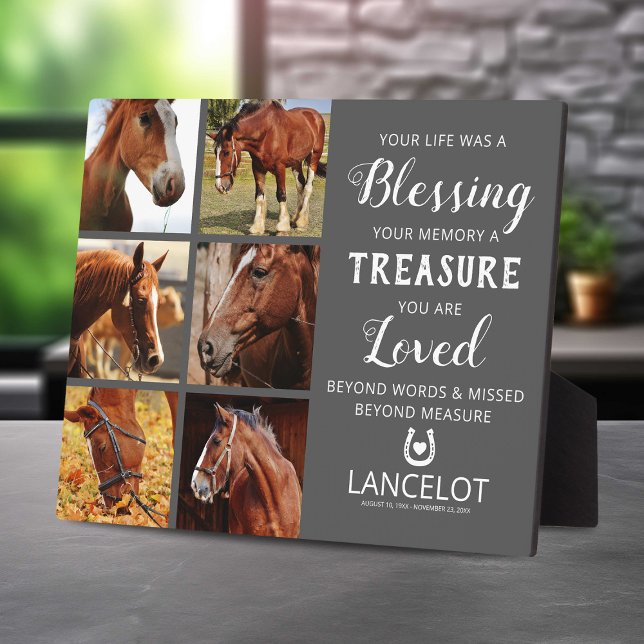 Plaque Photo Collage de photos du mémorial du cheval (Créateur téléchargé)