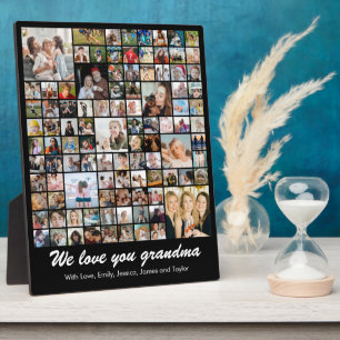 Plaque Photo Collage de photos personnalisé 100 photos grille 8
