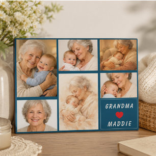 Plaque Photo Collage de photos personnalisé pour grand-mère F