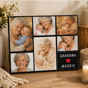 Plaque Photo Collage de photos personnalisé pour grand-mère F