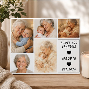 Plaque Photo Collage de photos personnalisé pour grand-mère F